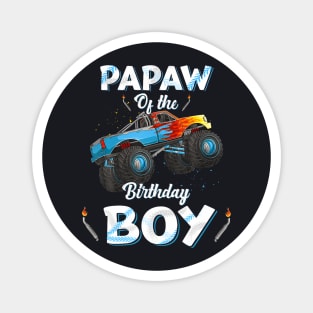 Papaw Of The Birthday Boy Monster Truck Bday Men Grandpa Magnet